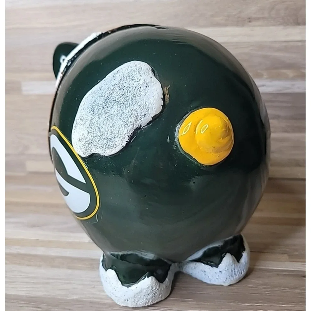 Green Bay Packers NFL Coin Piggy Bank‎ Snowy Cute Football Piggy Bank